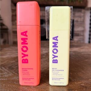 BYOMA Skincare Bundle Brightening Toner + Milky Oil Cleanser Hydrating Set